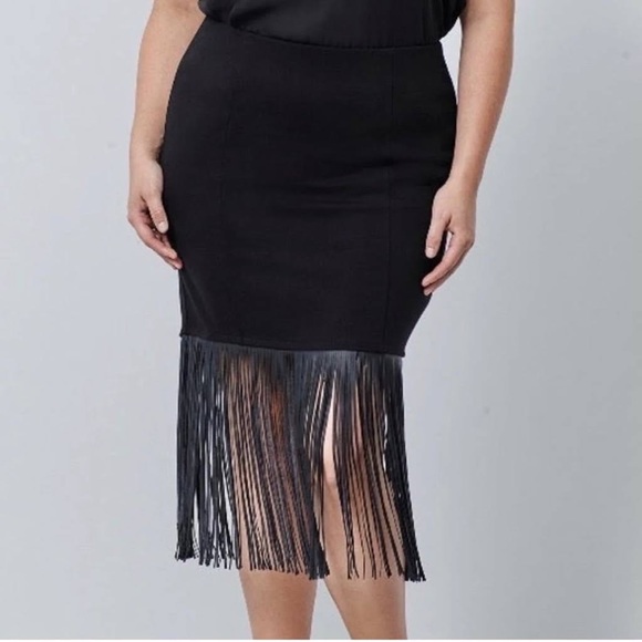 Black Fringe Skirt - Picture 3 of 5